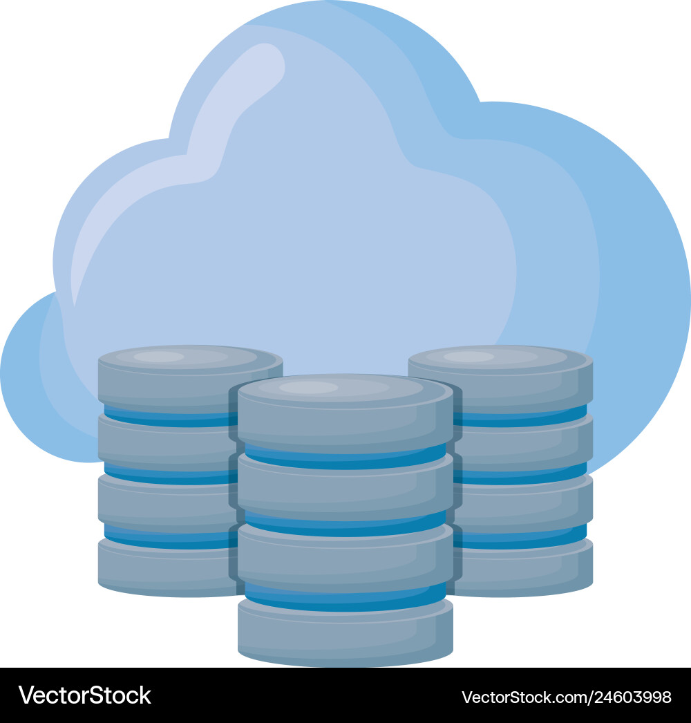 Cloud computing with data disks Cloud computing with data disks Vector Image
