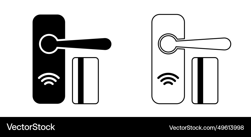 Digital door handle nfc key security knob Digital door handle nfc key security knob Vector Image
