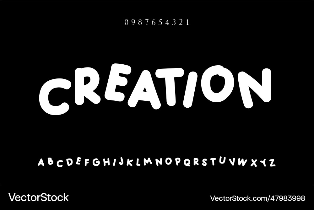 Elegant fashioned alphabet letters font and number vector image