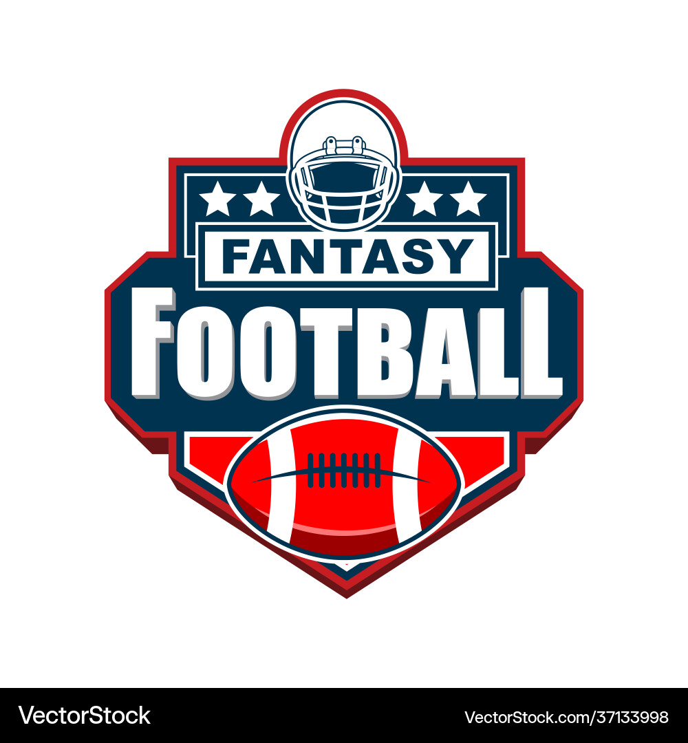 Fantasy football badge logo design vector image