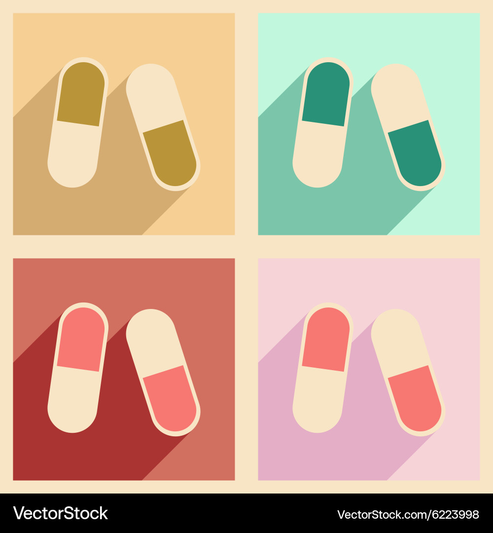 Flat with shadow concept and mobile application Vector Image