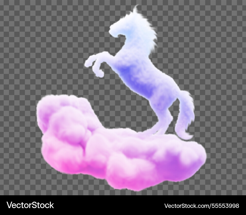 Image of clouds in the form a rearing horse Image of clouds in the form a rearing horse Vector Image