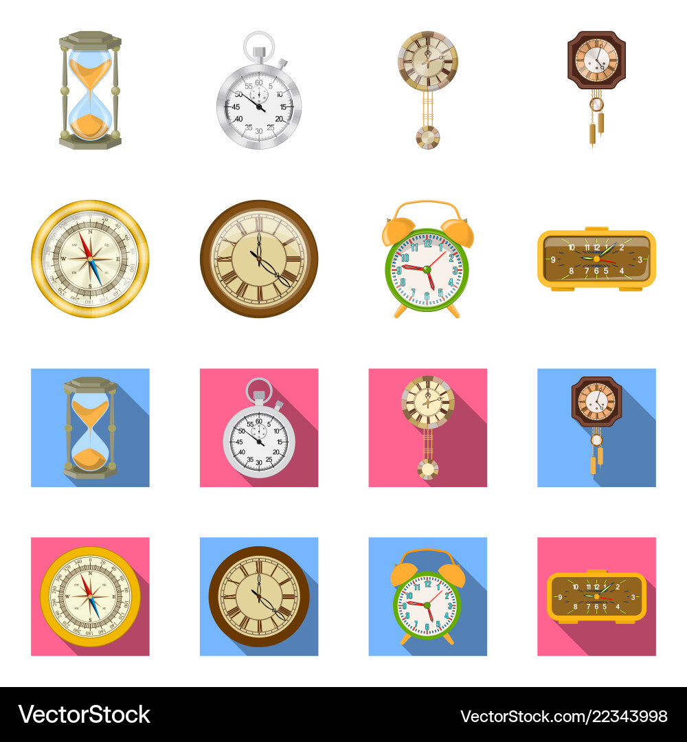 Isolated object of clock and time sign set Isolated object of clock and time sign set vector image