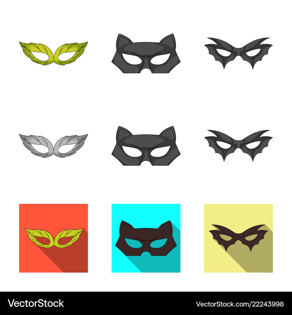 Isolated object of hero and mask sign collection vector image