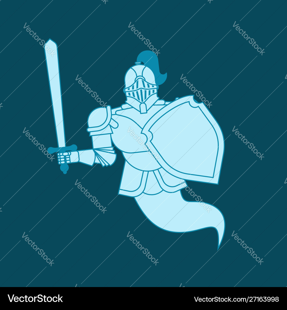 Knight ghost isolated metal armor warrior iron Knight ghost isolated metal armor warrior iron vector image