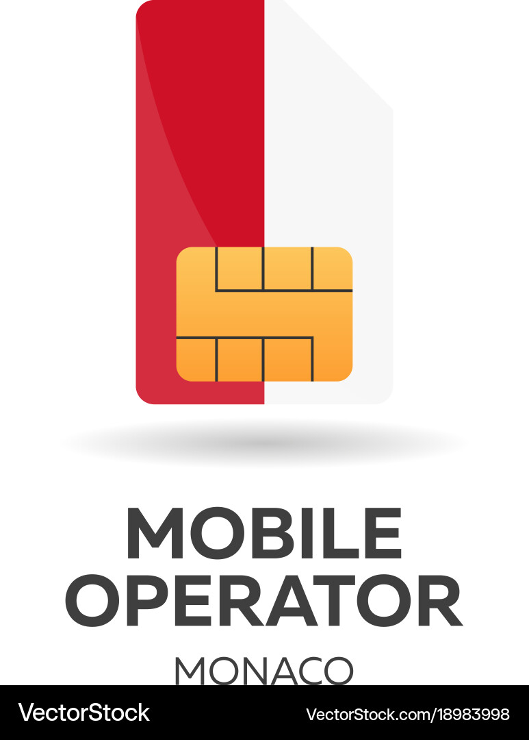 Monaco mobile operator sim card with flag Vector Image