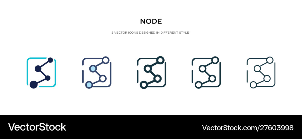 Node icon in different style two colored Node icon in different style two colored Vector Image