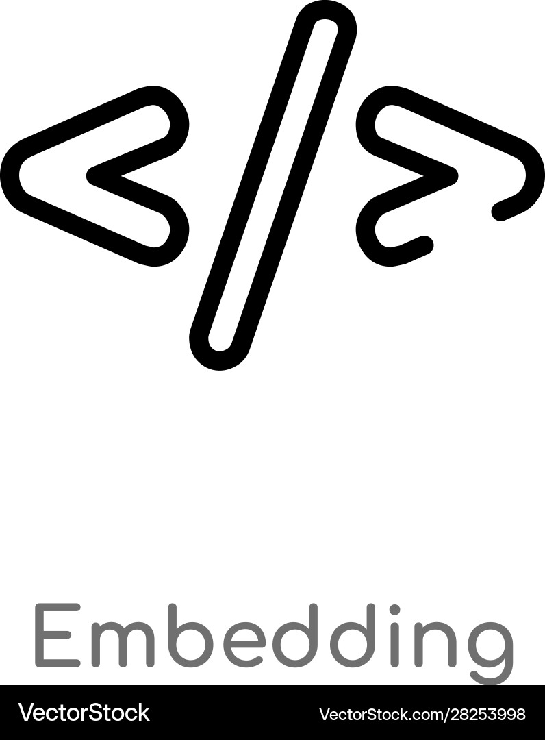 Outline Einbettungssymbol isoliert schwarz einfache Linie Outline Einbettungssymbol isoliert schwarz einfache Linie vektorbild
