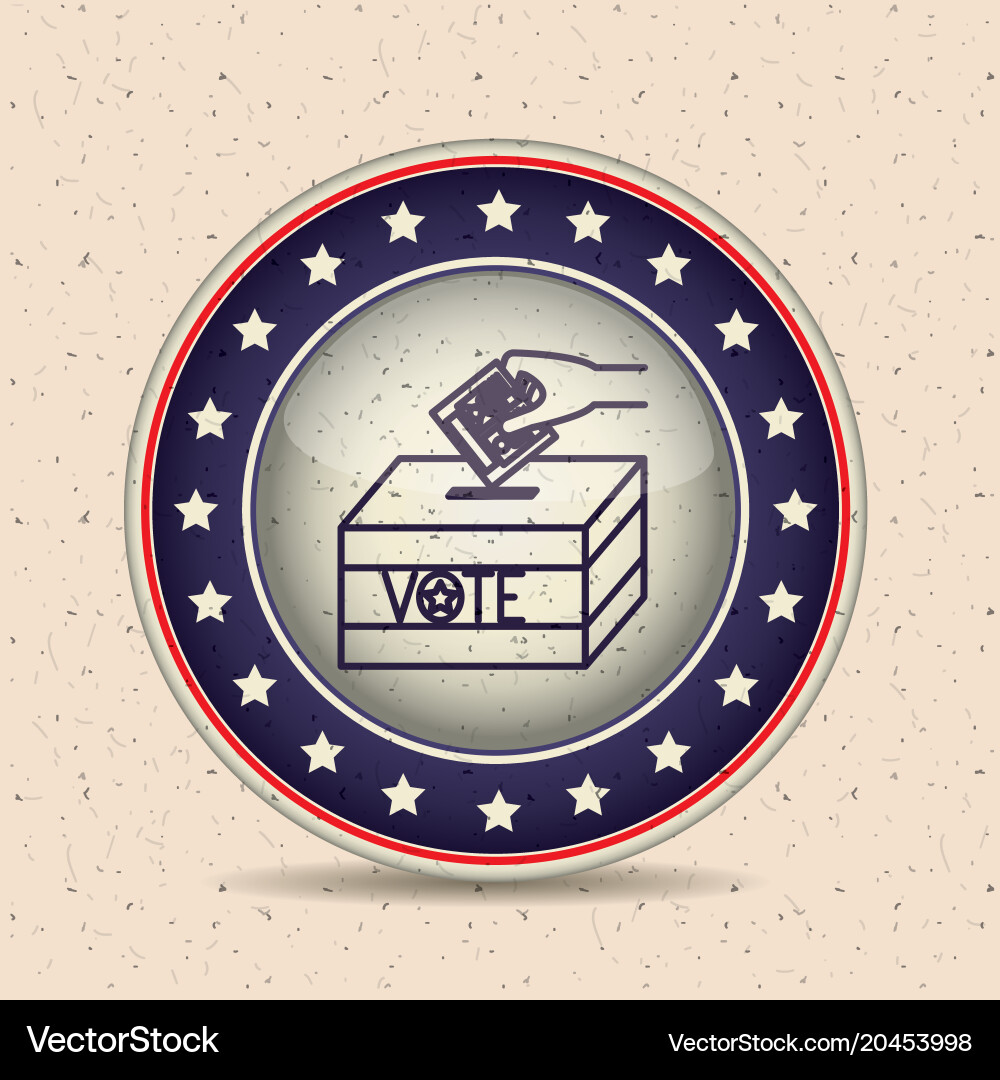 Paper and box inside button of vote concept Vector Image