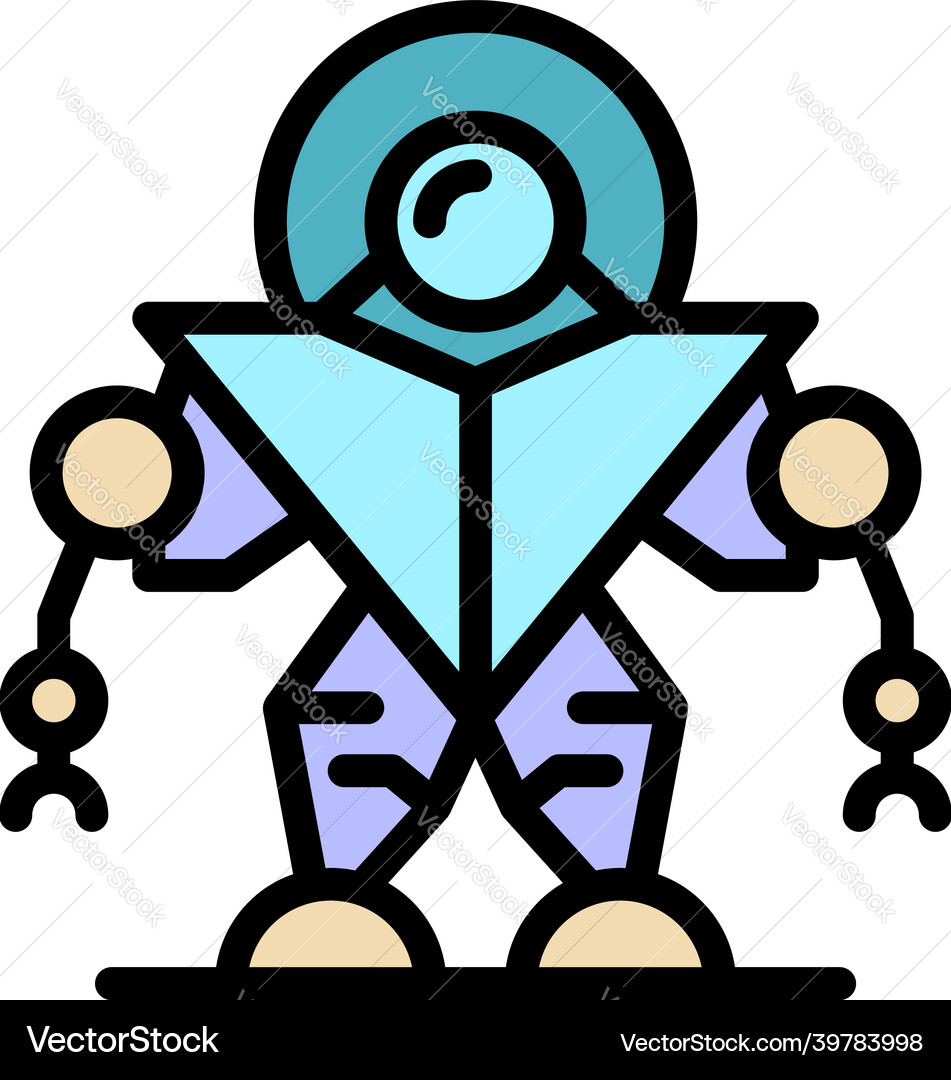 Robot icon color outline Robot icon color outline vector image