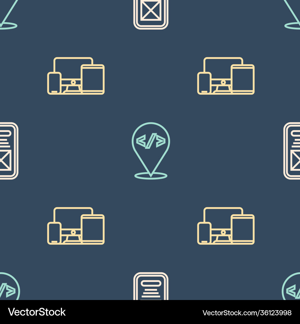 Set line ui or ux design monitor mobile tablet Set line ui or ux design monitor mobile tablet vector image