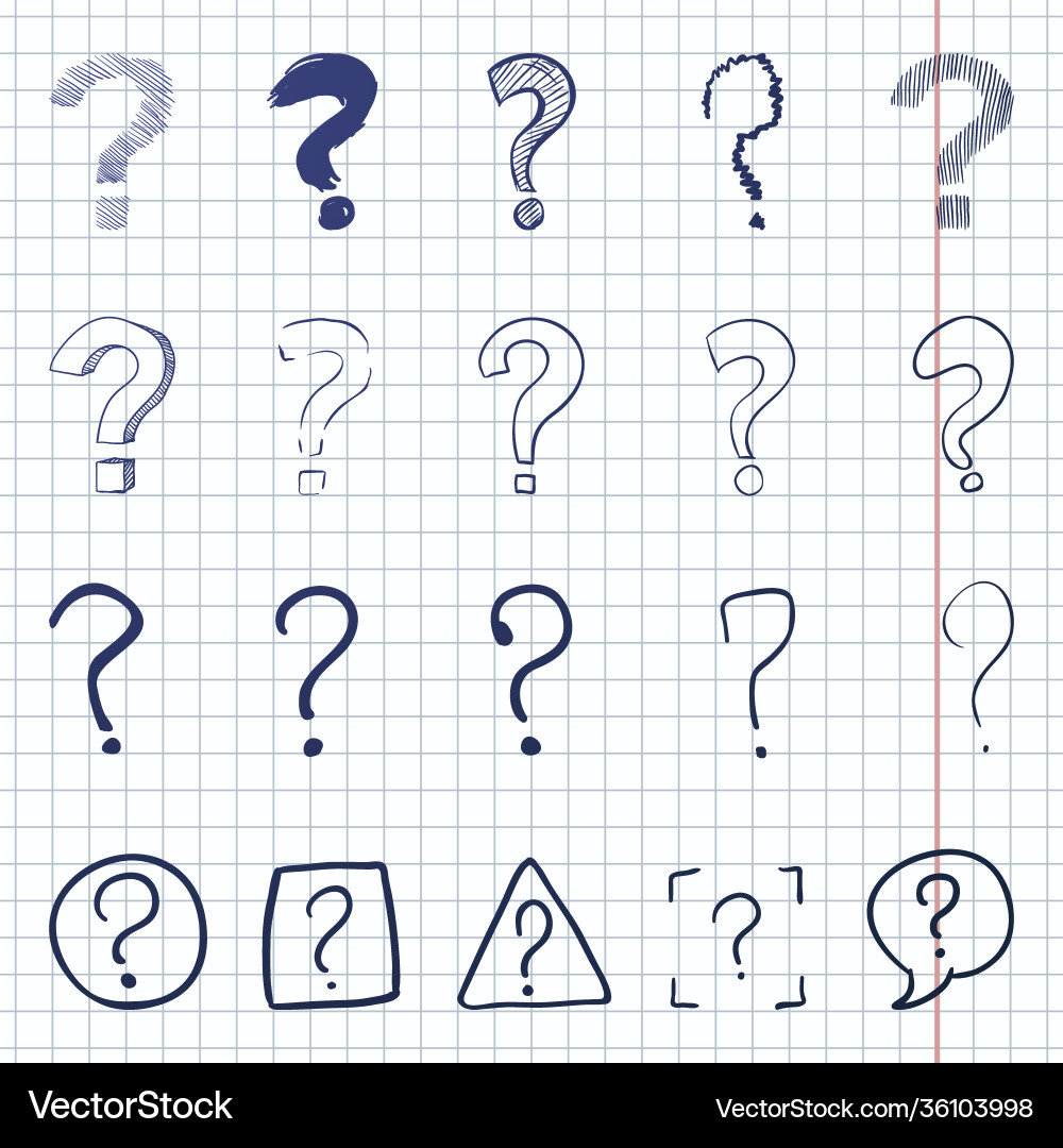 Set sketch question marks Set sketch question marks vector image