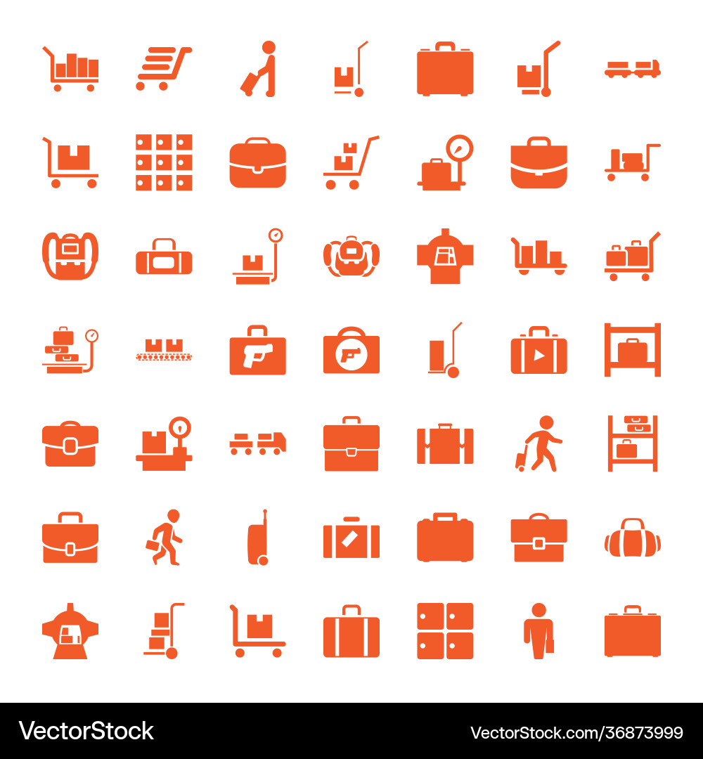 49 luggage icons Vector Image