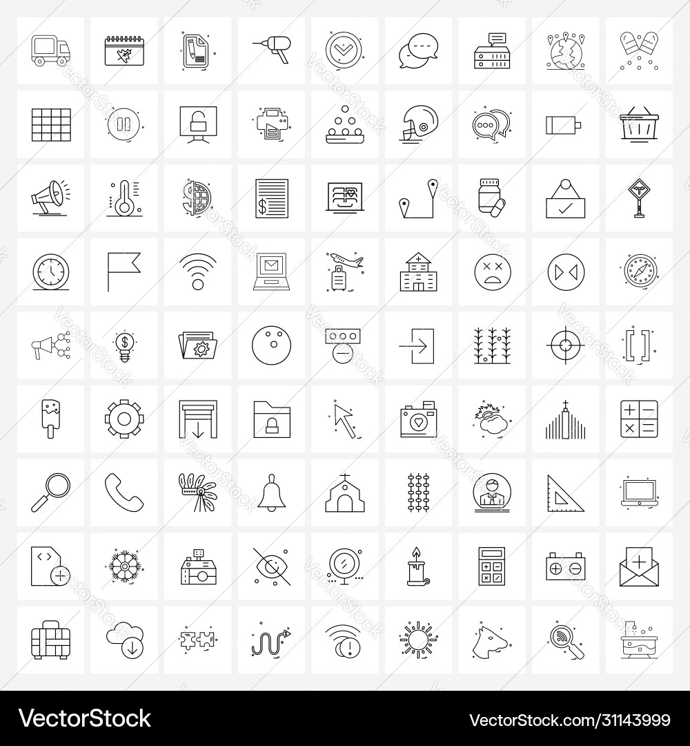 81 universal line icons for web and mobile arrow Vector Image