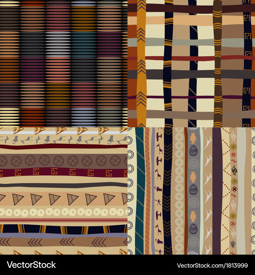 A set of patterns primitive painting Vector Image