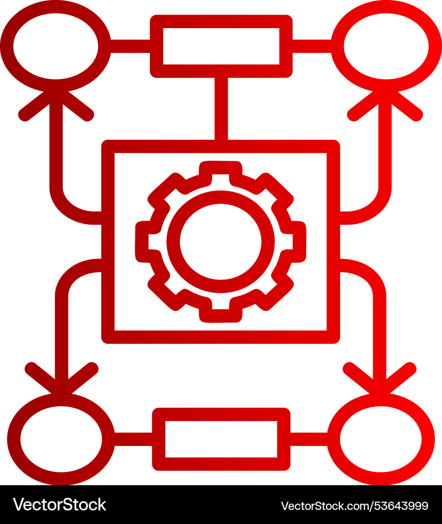 Algorithm line gradient icon Vector Image