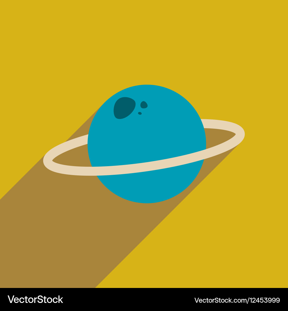 Flat web icon with long shadow planet vector image