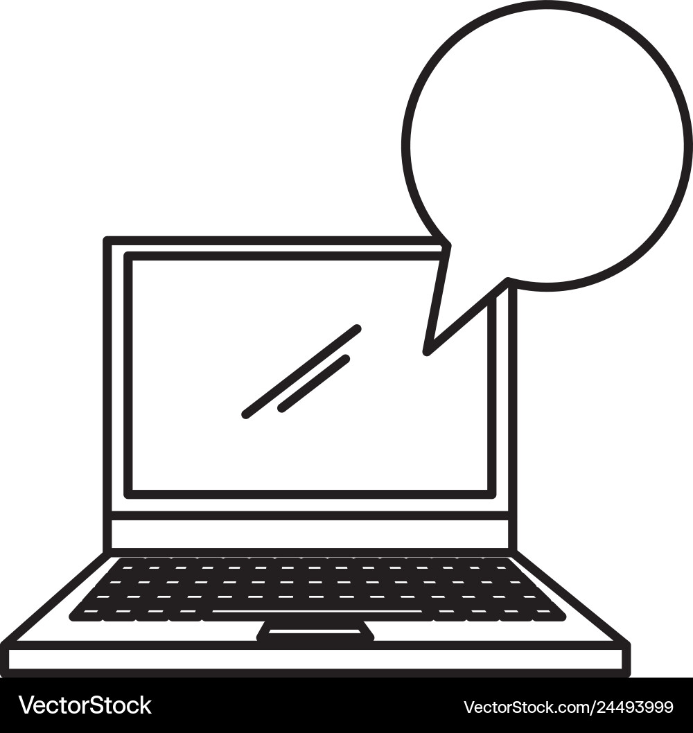 Laptop computer with speech bubble Laptop computer with speech bubble vector image