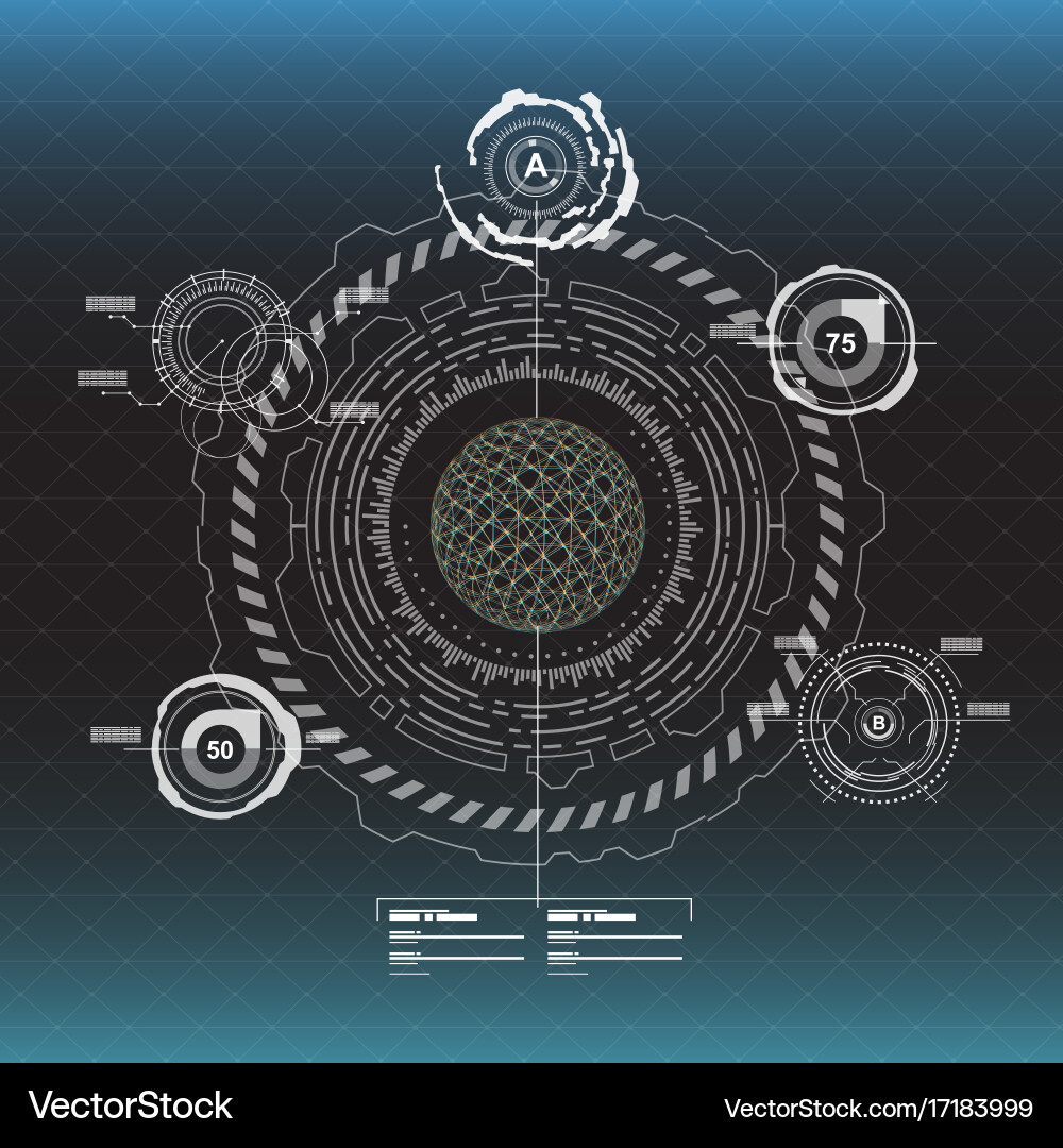 Modern Head-Up Display Elements Vector Image