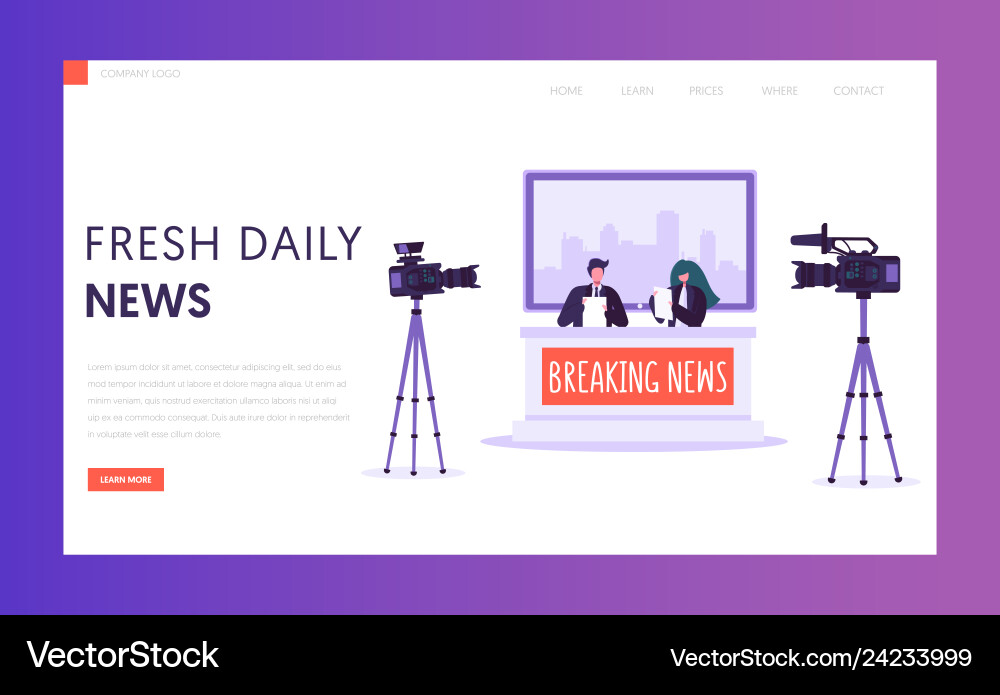 Nachrichtenprogramm Konzept Landing Page live Nachrichtenprogramm Konzept Landing Page live vektorbild
