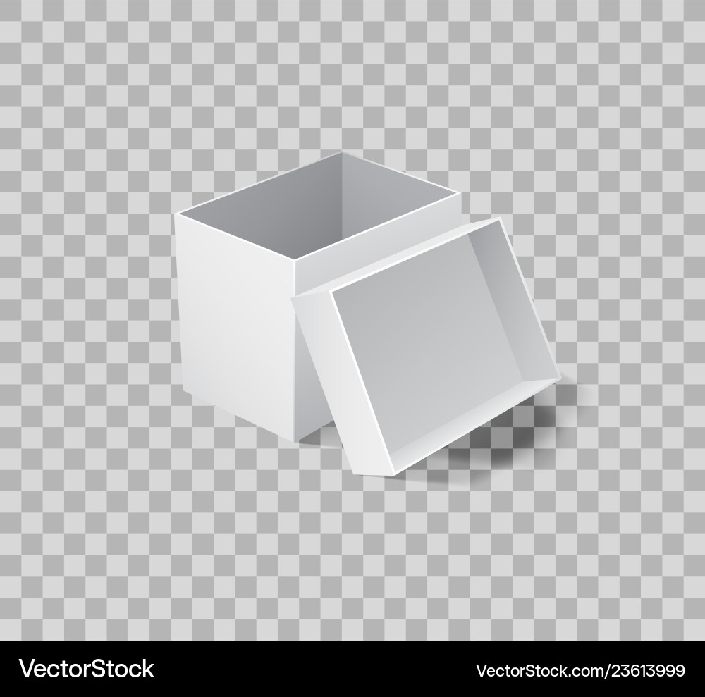 Package box with open cap empty container Package box with open cap empty container vector image