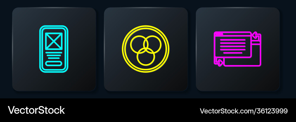 Set line ui or ux design and rgb cmyk color Set line ui or ux design and rgb cmyk color Vector Image