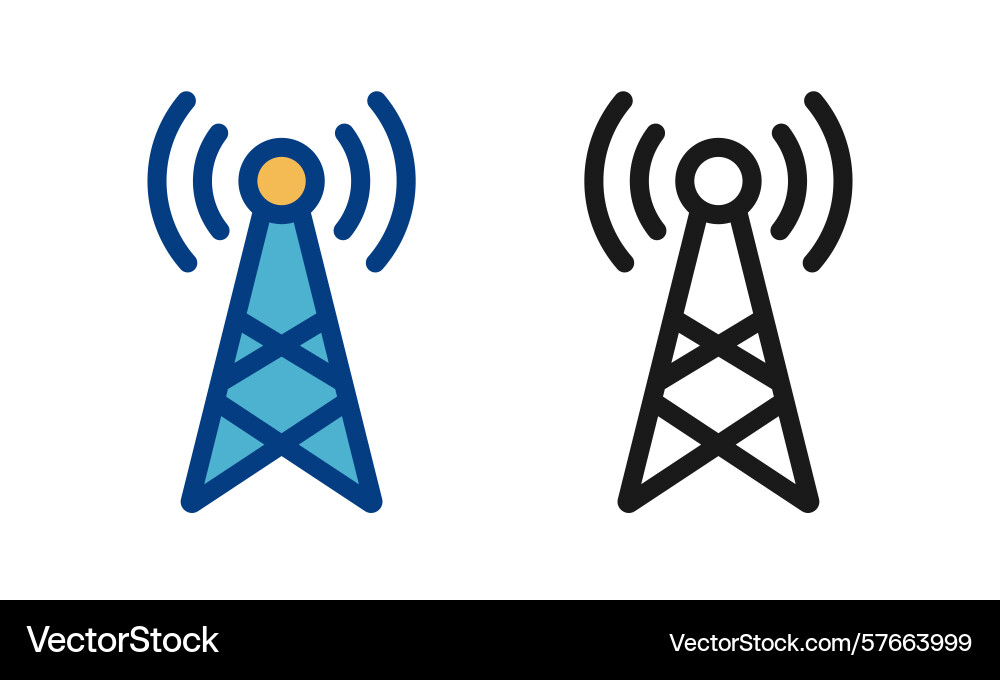 Wireless communication tower icons it network Vector Image