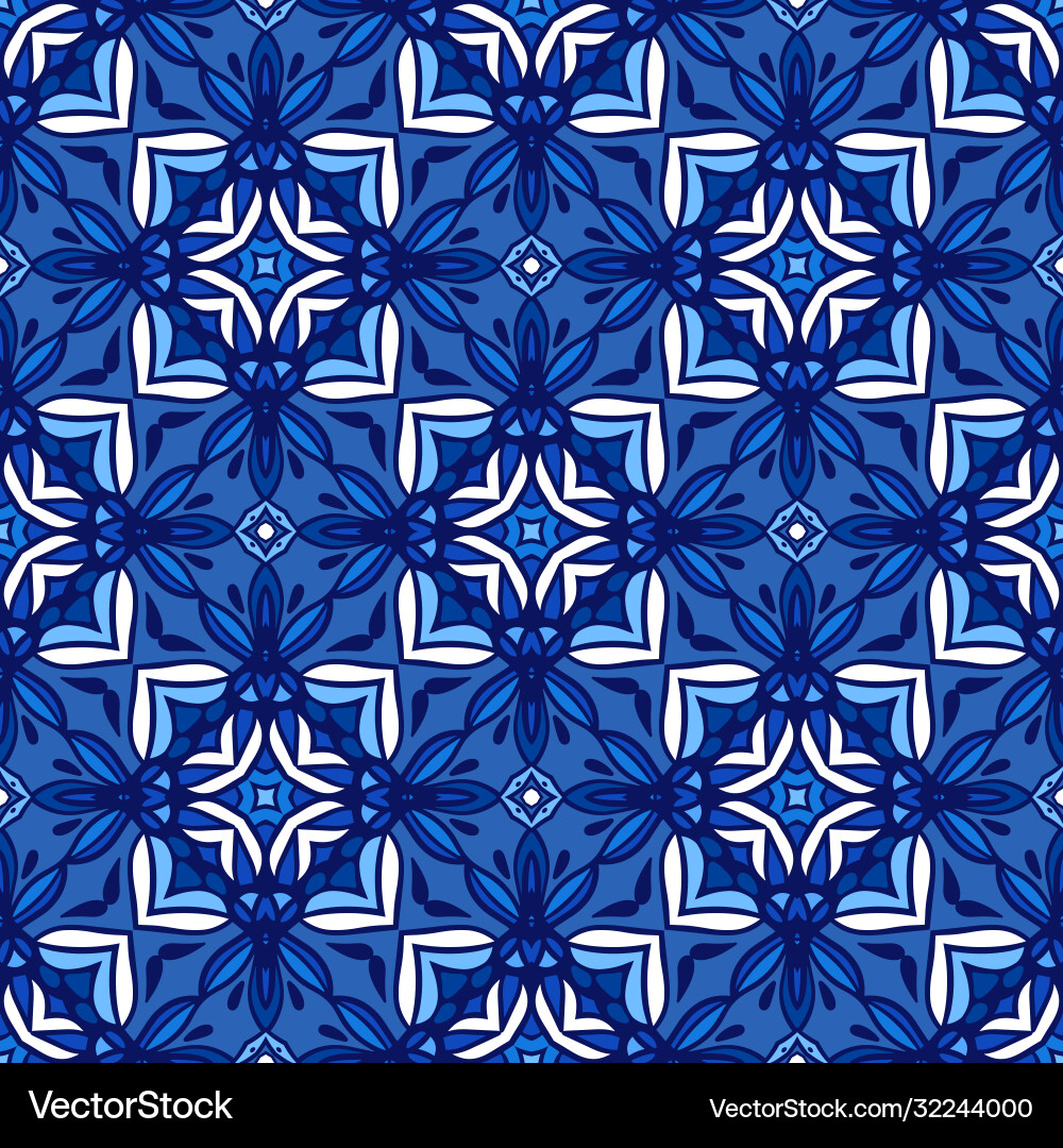 Abstract blue classic damask background seamless Abstract blue classic damask background seamless vector image