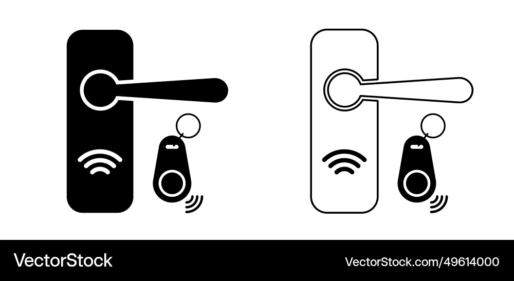 Digital door handle nfc key security knob Vector Image