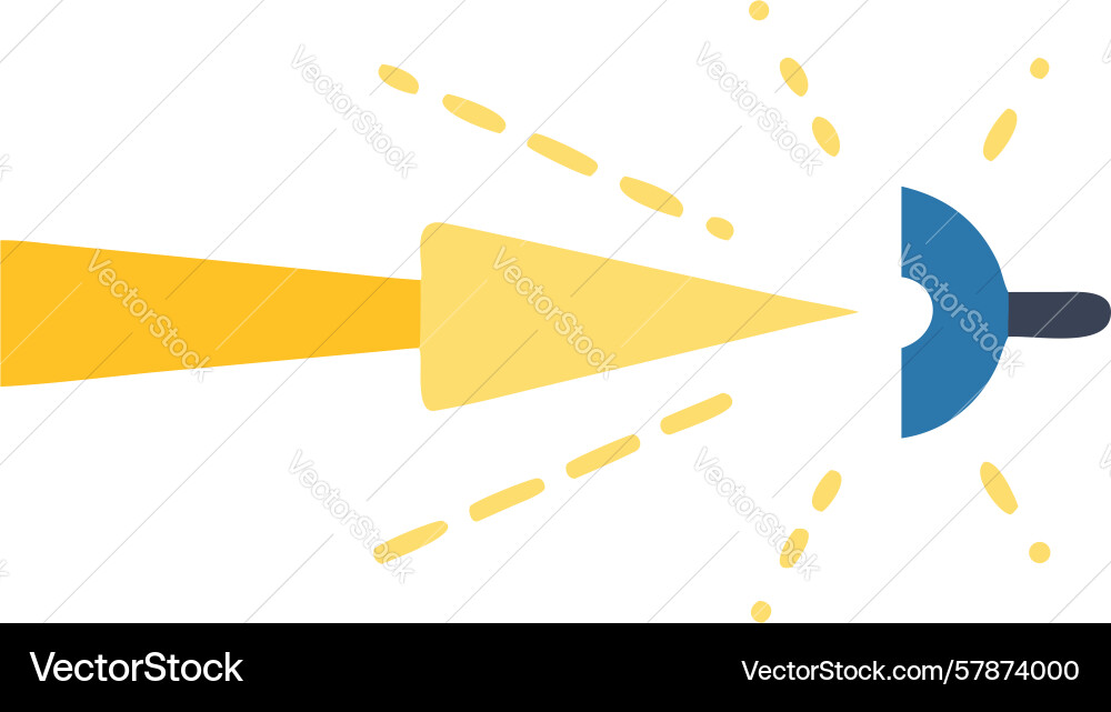 Dynamic arrow with burst effect flat icon design vector image