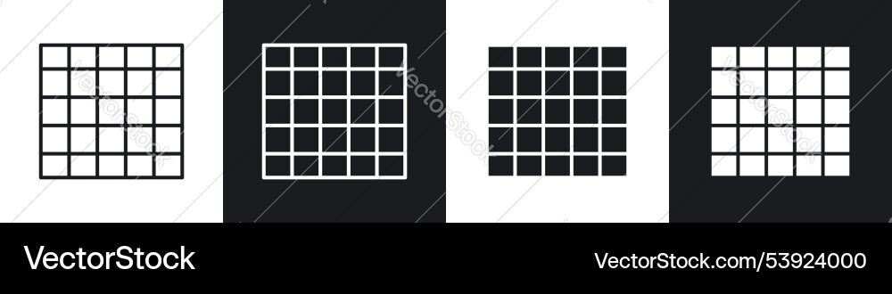 Grid Pattern Icon Set vector image