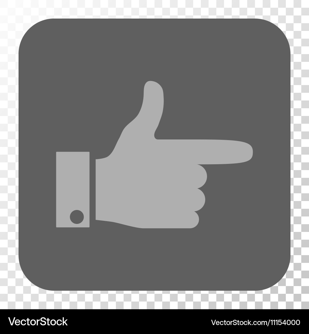 Hand pointer right rounded square button vector image