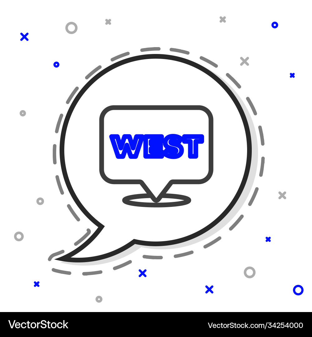 Line pointer to wild west icon isolated on white Line pointer to wild west icon isolated on white vector image