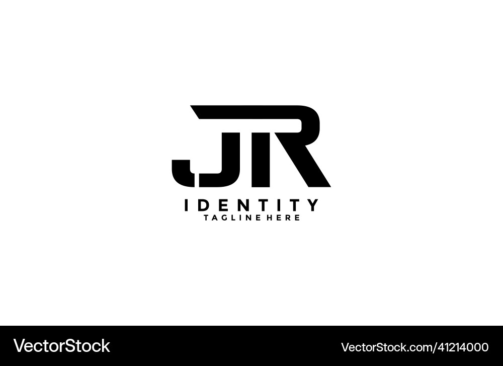 Minimalism initial jr logogram design Vector Image