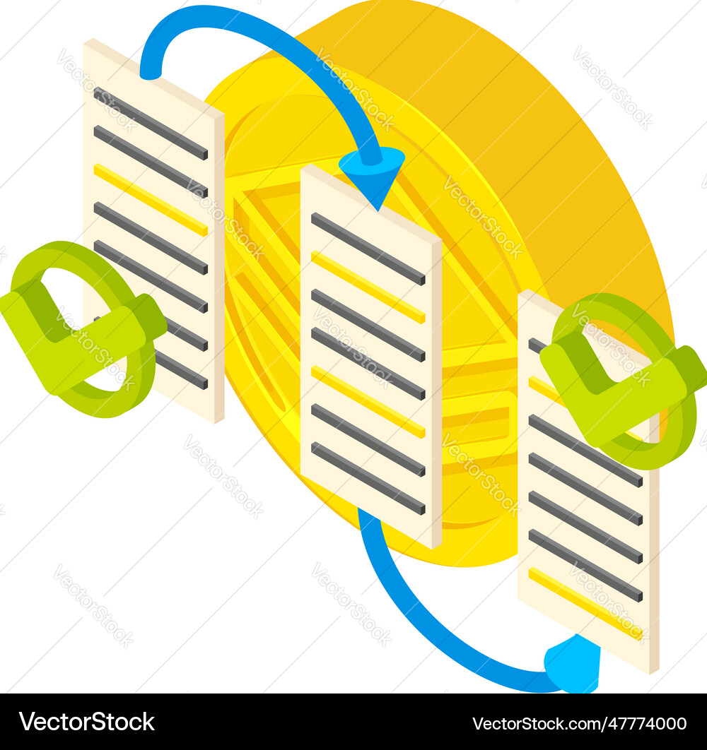 Ordered record icon isometric web page Ordered record icon isometric web page vector image