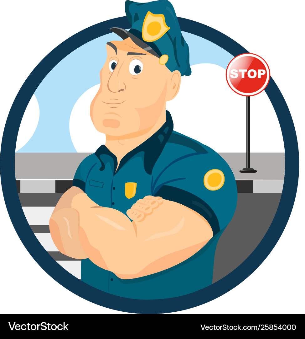 Porträt eines starken Polizisten Logo Porträt eines starken Polizisten Logo vektorbild