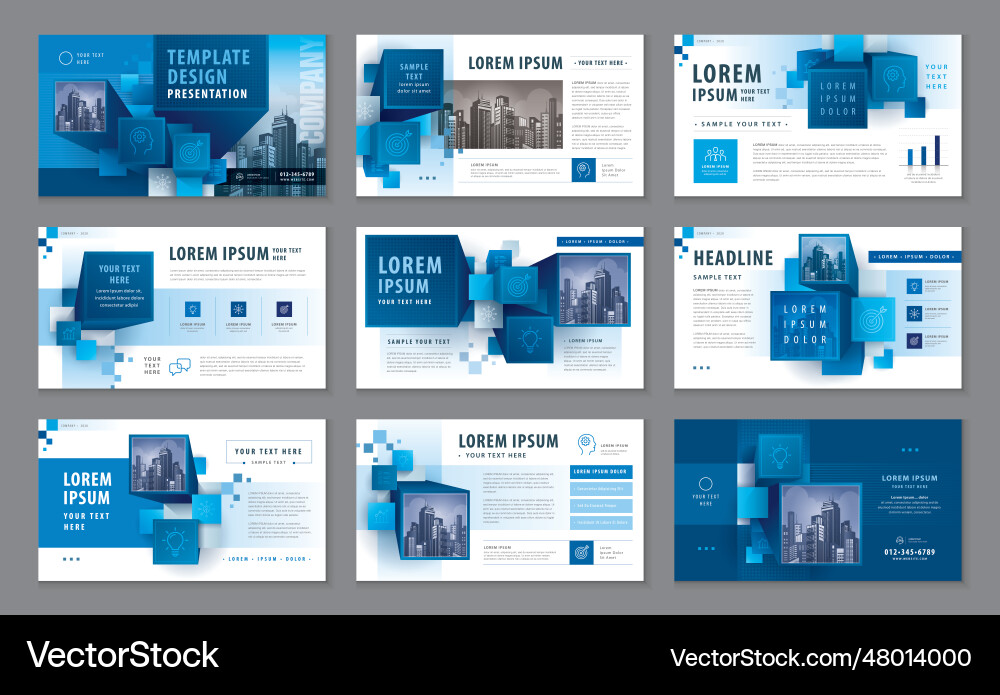 Presentation templates abstract 3d cube blocks Presentation templates abstract 3d cube blocks Vector Image