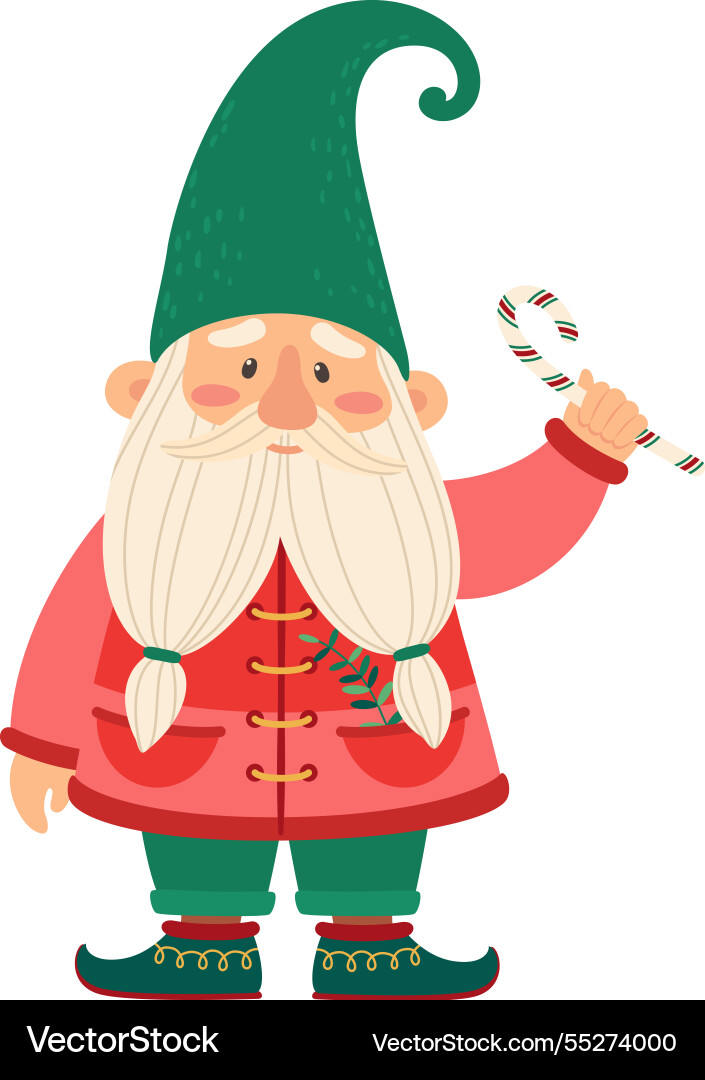 Süße Weihnachten Gnome tragen traditionellen roten Mantel Süße Weihnachten Gnome tragen traditionellen roten Mantel vektorbild