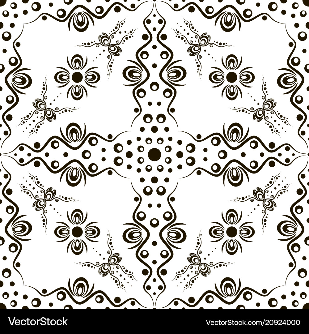 Seamless abstract flower pattern with swirls Seamless abstract flower pattern with swirls vector image