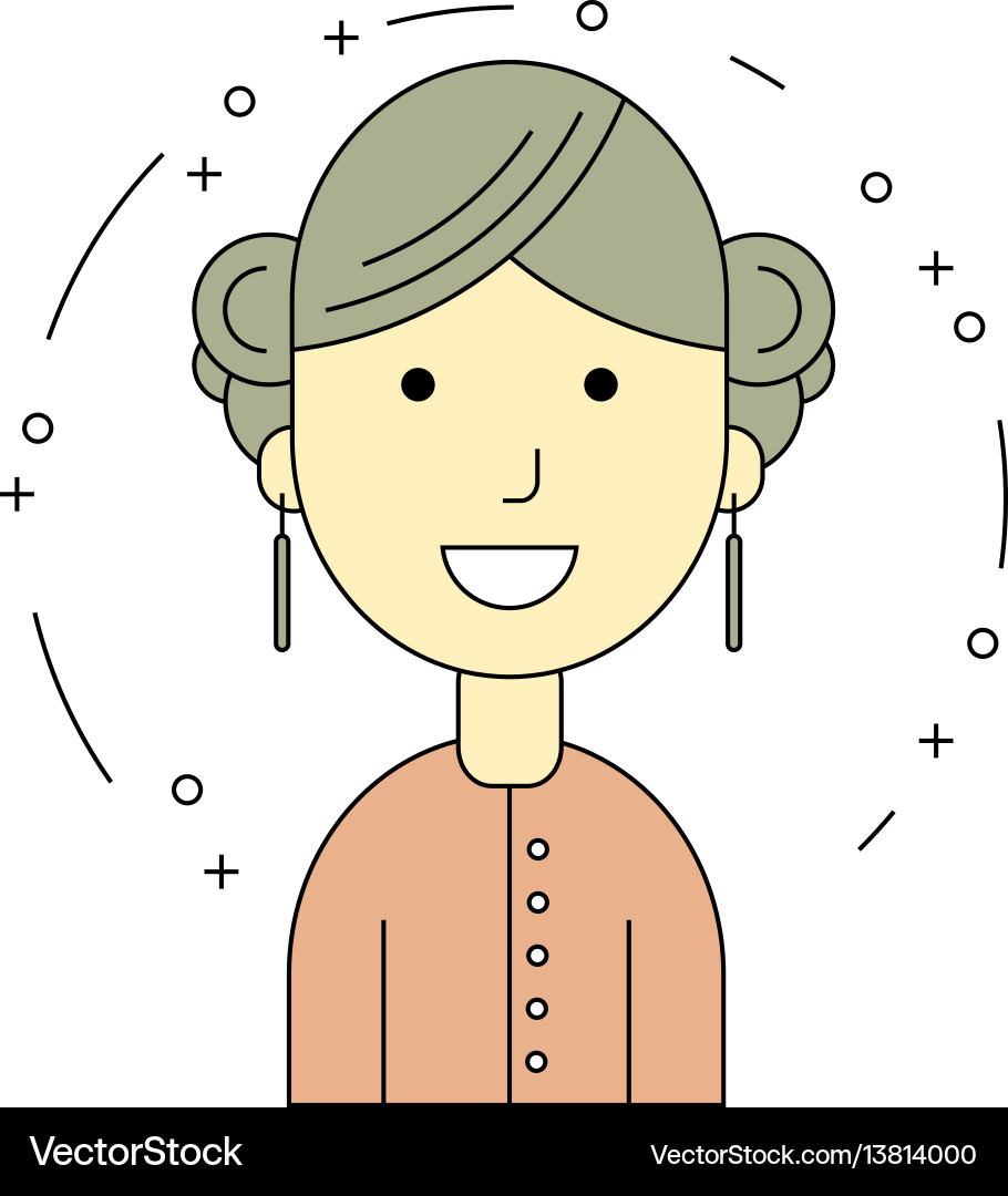 Smiling girl character minimalism cartoon flat Smiling girl character minimalism cartoon flat vector image