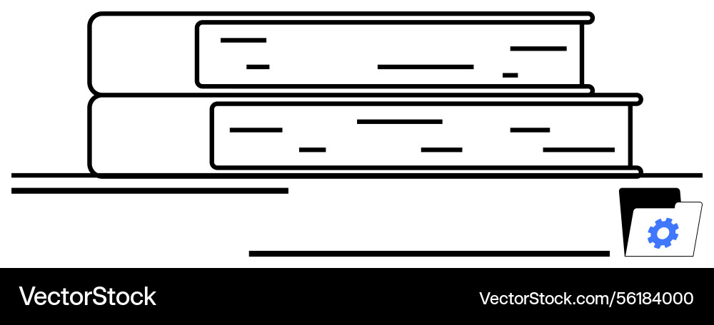 Stacked books with file folder representing Stacked books with file folder representing vector image