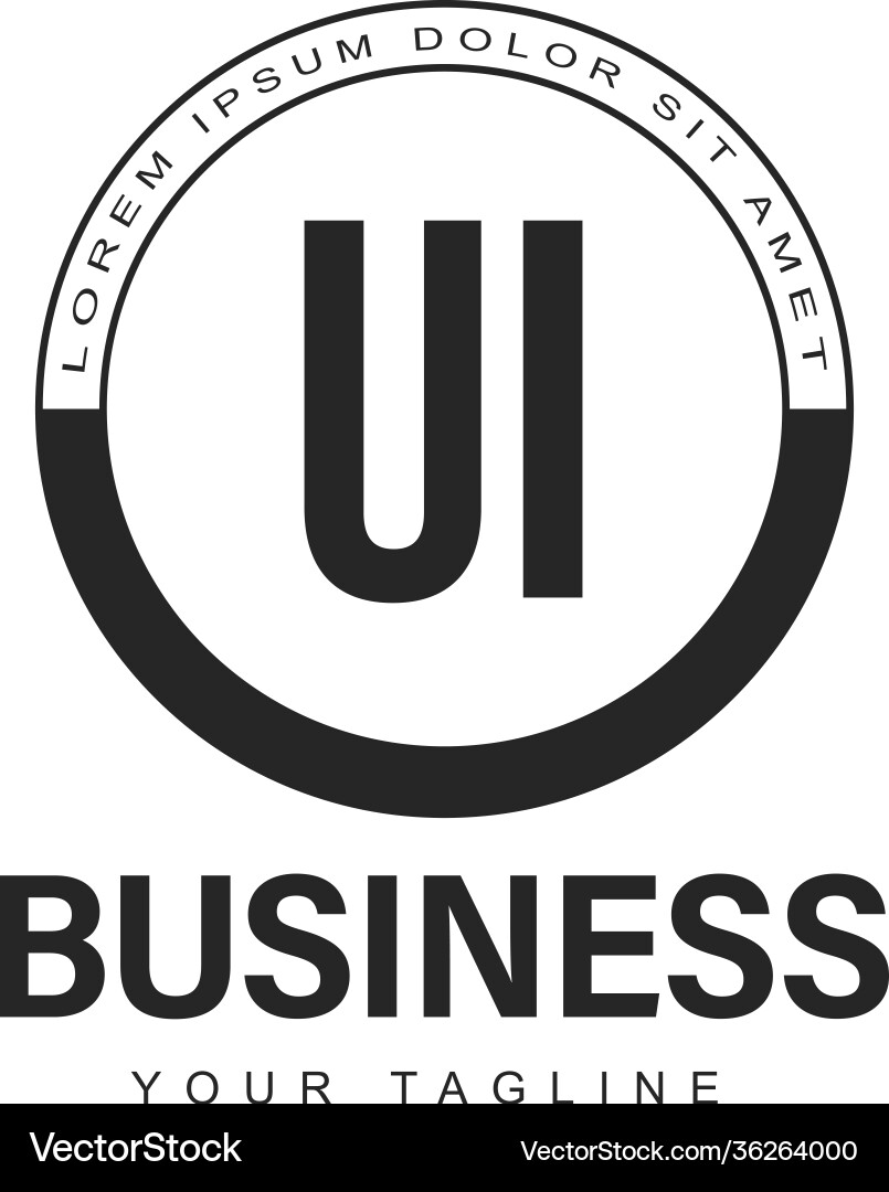 Ui initial a logo design with abstract style vector image