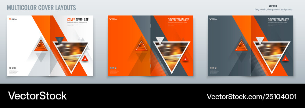 Brochure template layout design with triangles Brochure template layout design with triangles vector image