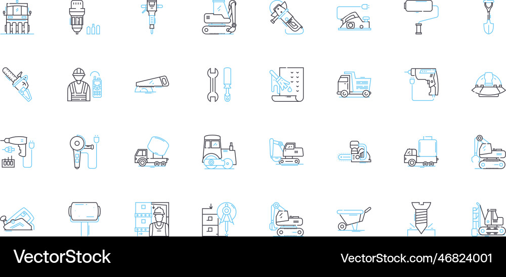 Building linear icons set architecture Vector Image
