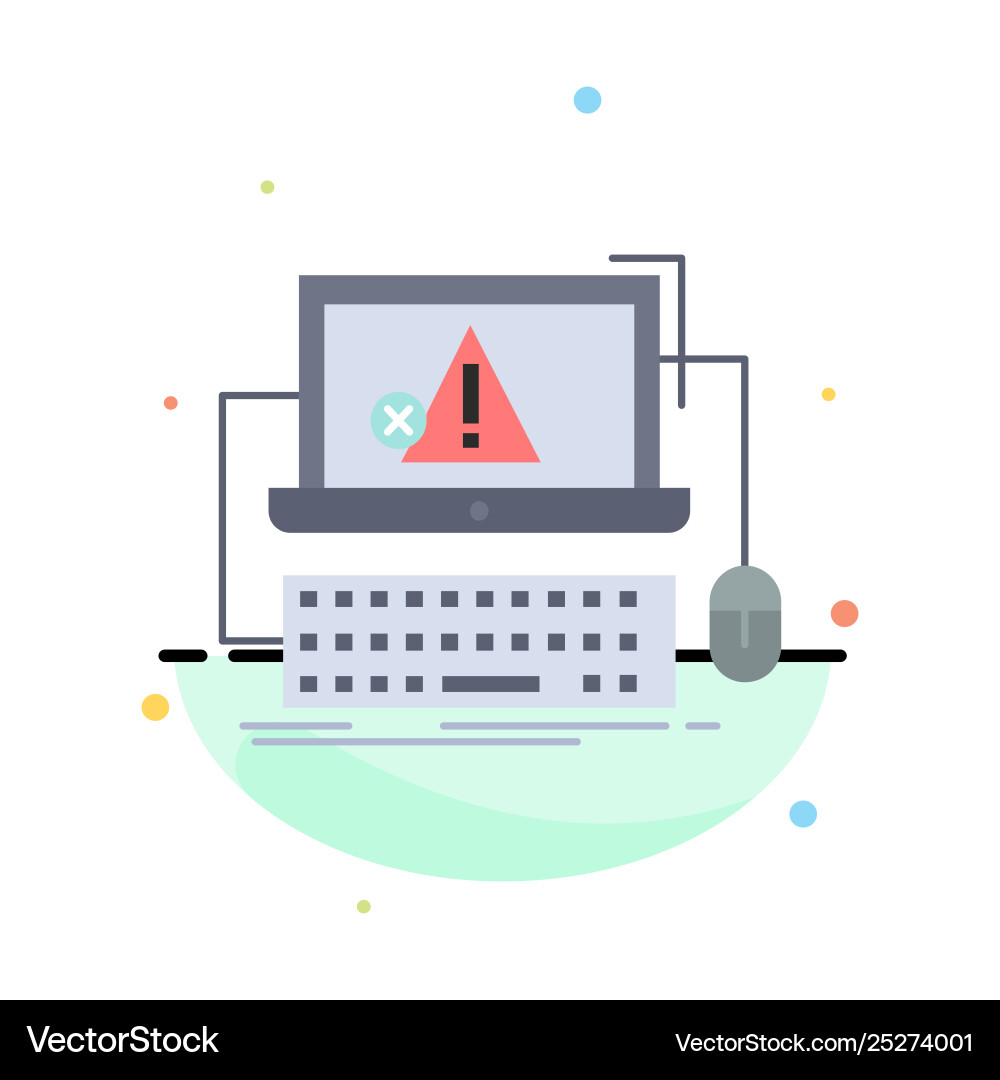 Computer crash error failure system flat color Vector Image