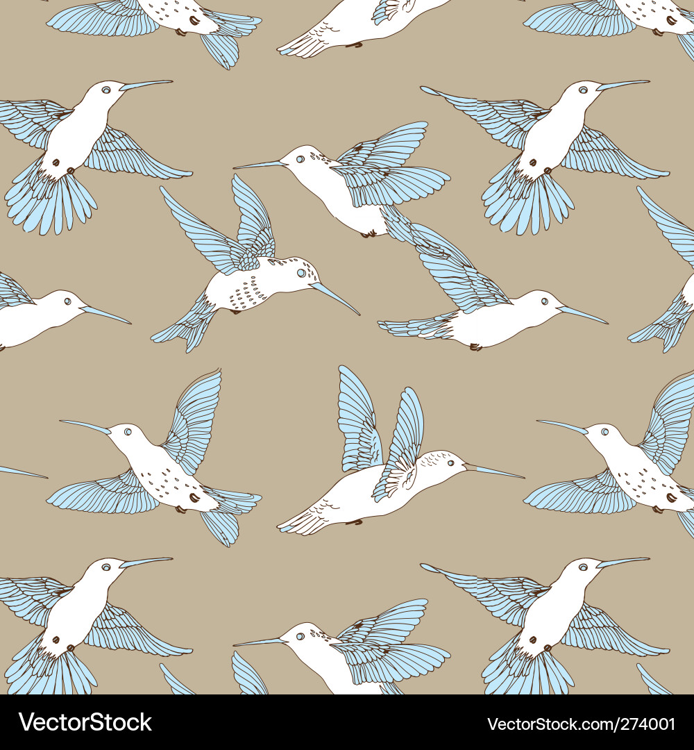 Detailed Hummingbird Pattern Vector Image