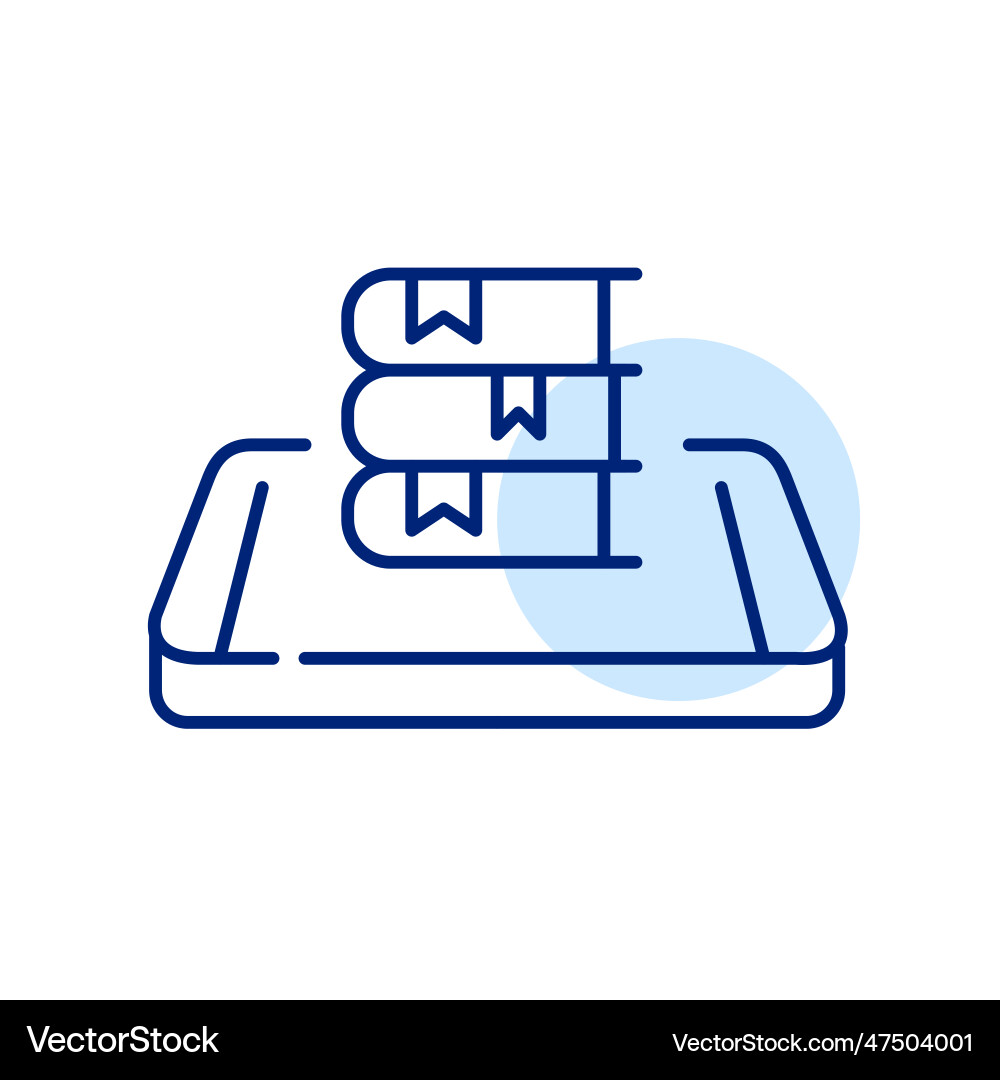 Digital library access stack of books Digital library access stack of books vector image