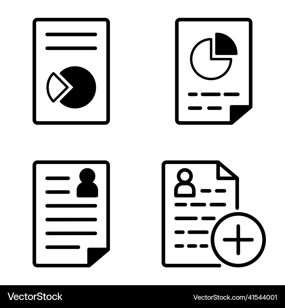 Docs1-2 flat icon set isolated on white background Docs1-2 flat icon set isolated on white background vector image