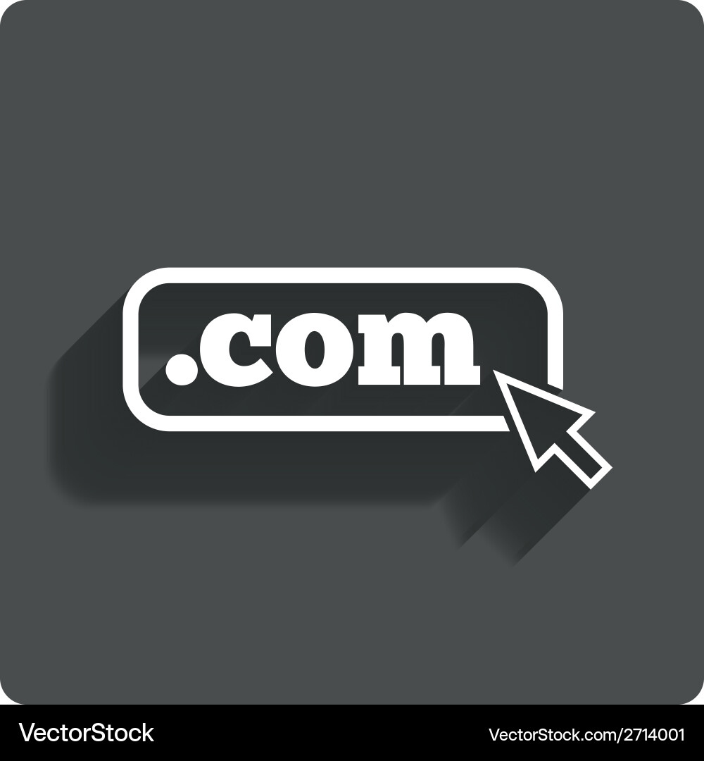 Domain com sign icon top-level internet vector image