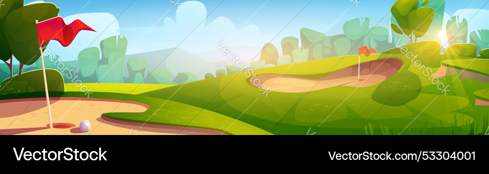 Golf course landscape Royalty Free Vector Image